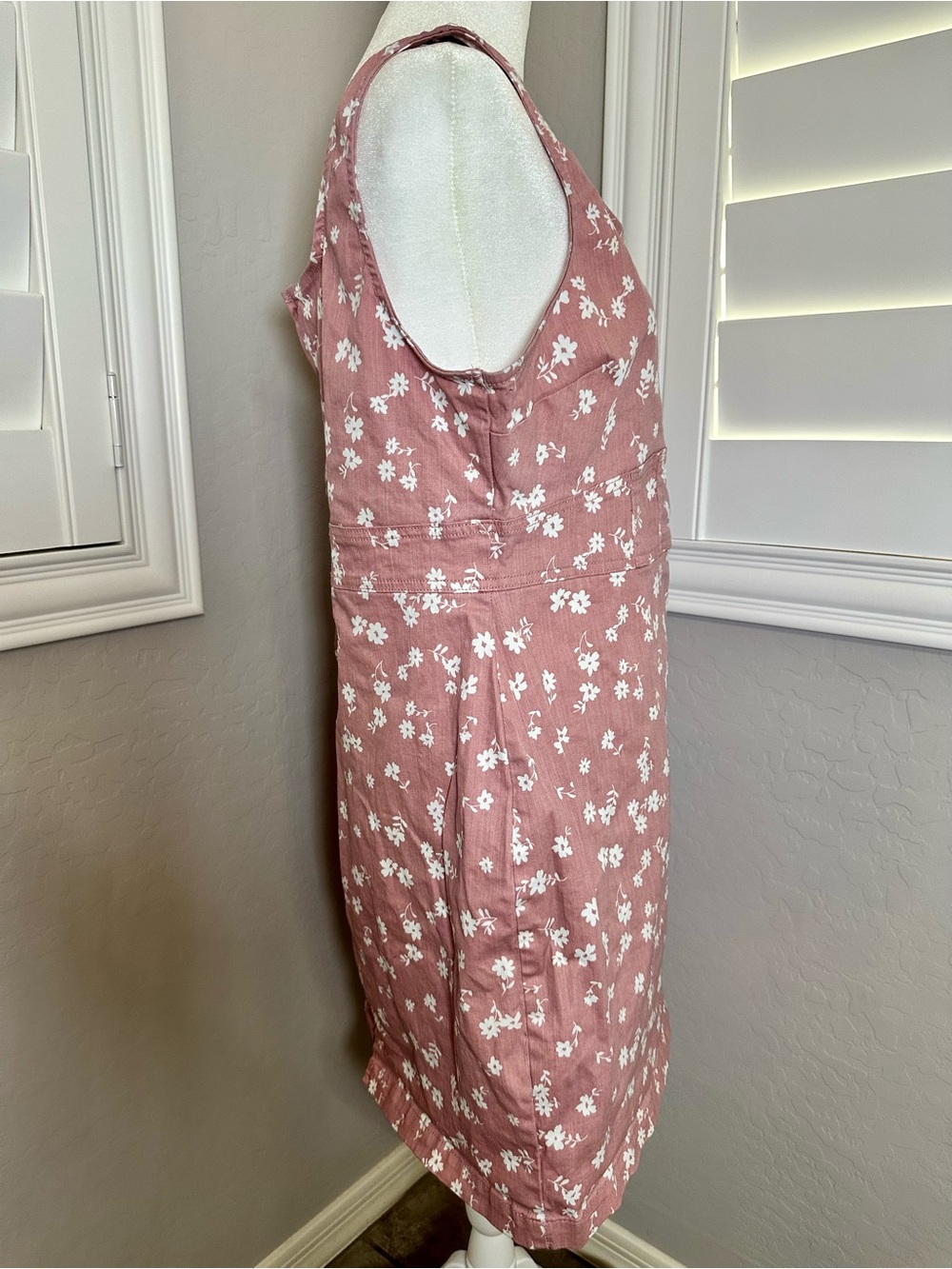 No Boundaries Dusty Rose Floral Denim Dress - Picture 2 of 5